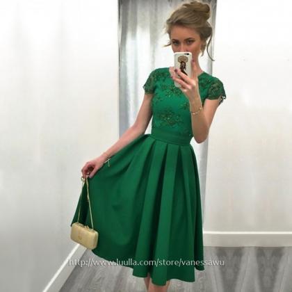 Cute Green Short Homecoming Dresses..