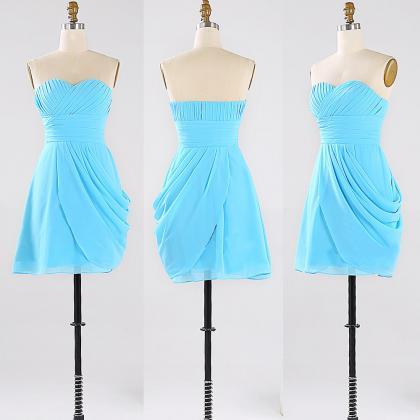 Light Blue Chiffon Bridesmaid Dress..
