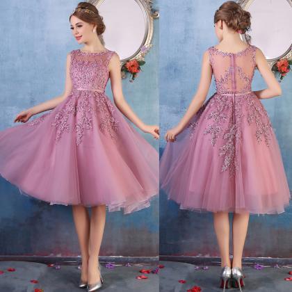 Newest Short Purple Prom Dress, Ill..