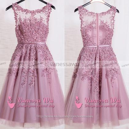 Newest Short Purple Prom Dress, Ill..