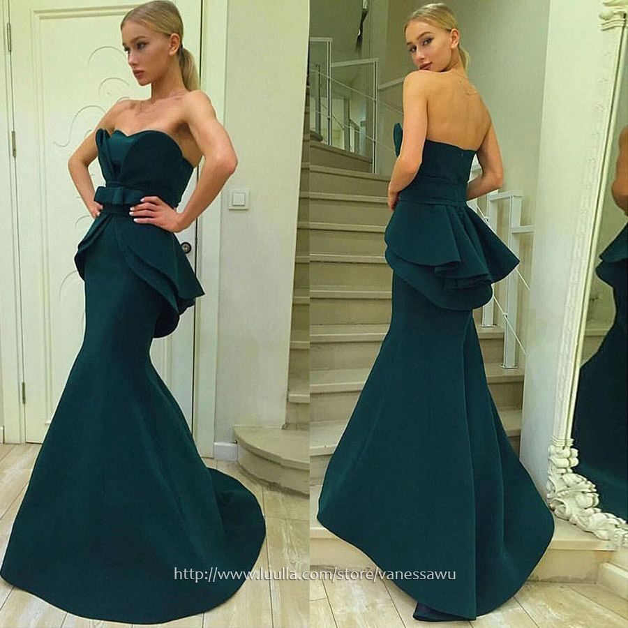 Dark Green Trumpet Dress