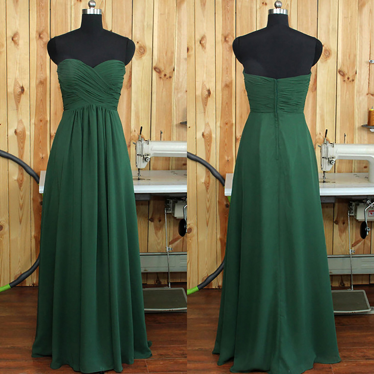 Dark Green Bridesmaid Dress Online, Aline Sweetheart