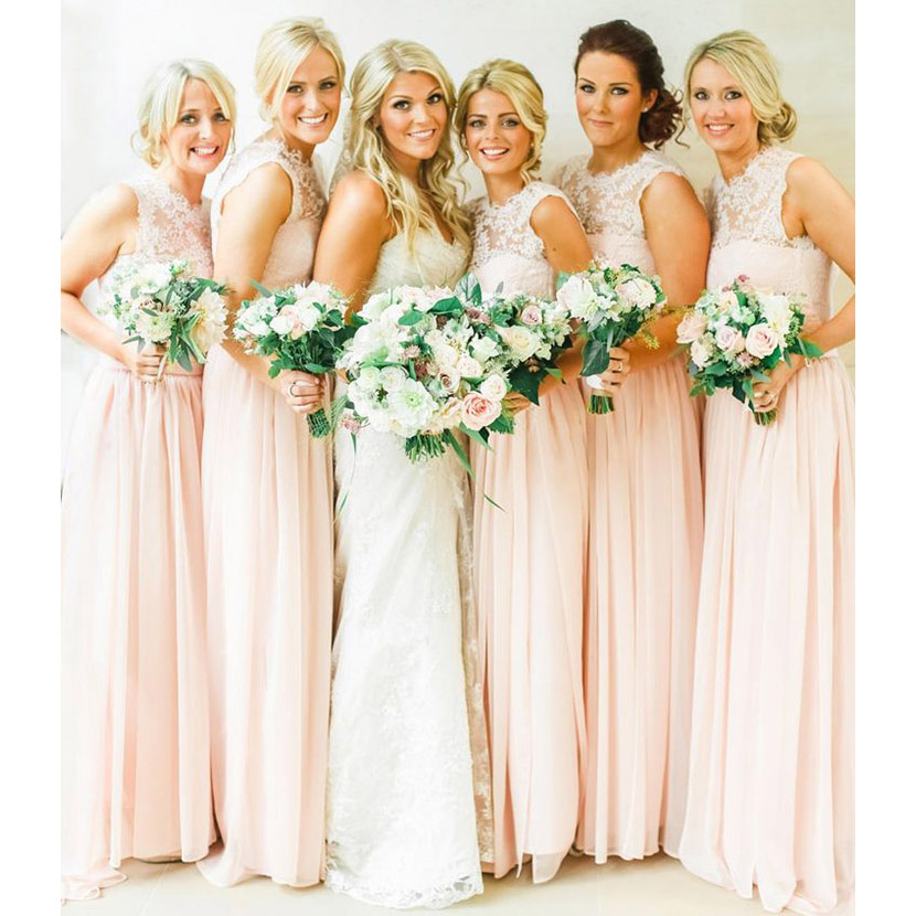 Pastel Pink Bridesmaid Dresses