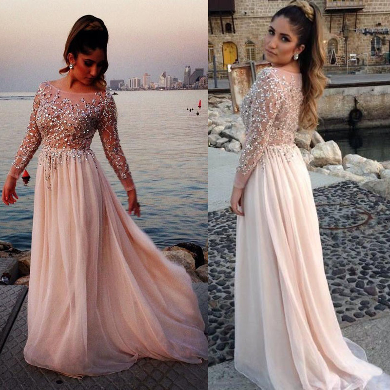 Beaded Chiffon Long Dresses