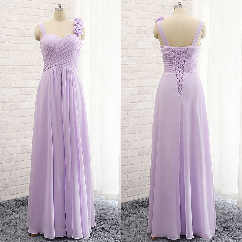 Discount Aline Bridesmaid Dresses With Flowers, Sweetheart Chiffon