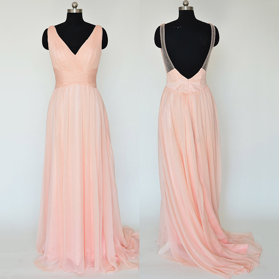 soft peach bridesmaid dresses