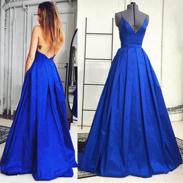 v neck ball gown prom