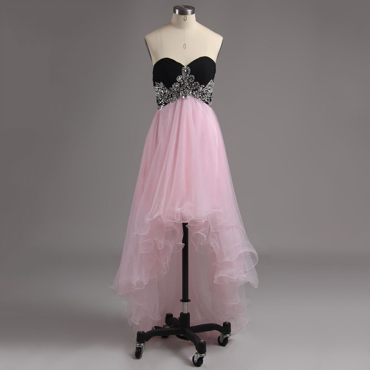 Strapless Sweetheart Tulle Homecoming Dress with High Low Hem