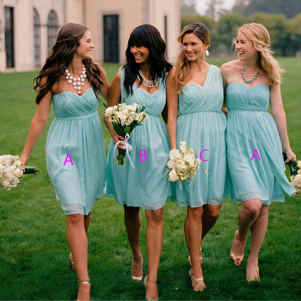 Trendy Convertible Bridesmaid Dresses Por Sky Blue Sweetheart Trendy Convertible Bridesmaid Dresses Por Sky Blue Sweetheart Short Chiffon One