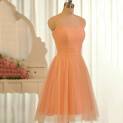 soft orange bridesmaid dresses