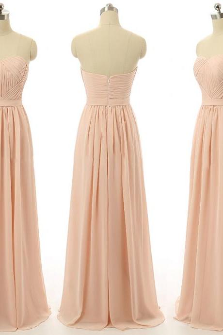 Ruched Sweetheart Floor Length A-Line Bridesmaid Dress, Formal Dress