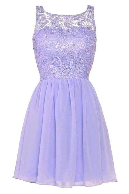 Lilac Square Neck Homecoming Dress with Appliques, Short Lace Homecoming Dress with Pleats, Cute Lavender Homecoming Dress, #020102535