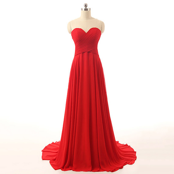 floor length red gown