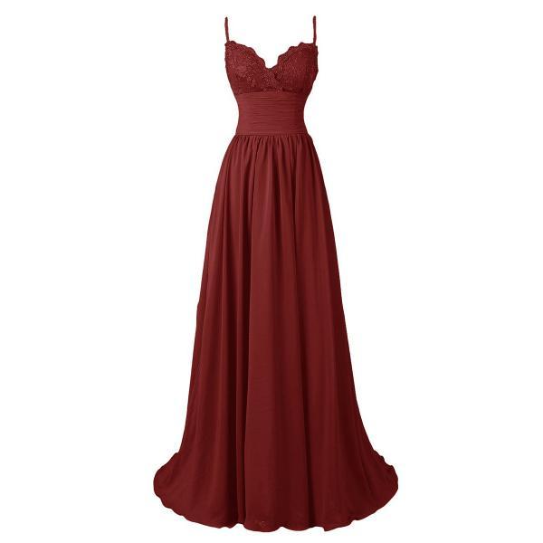 burgundy floor length gown