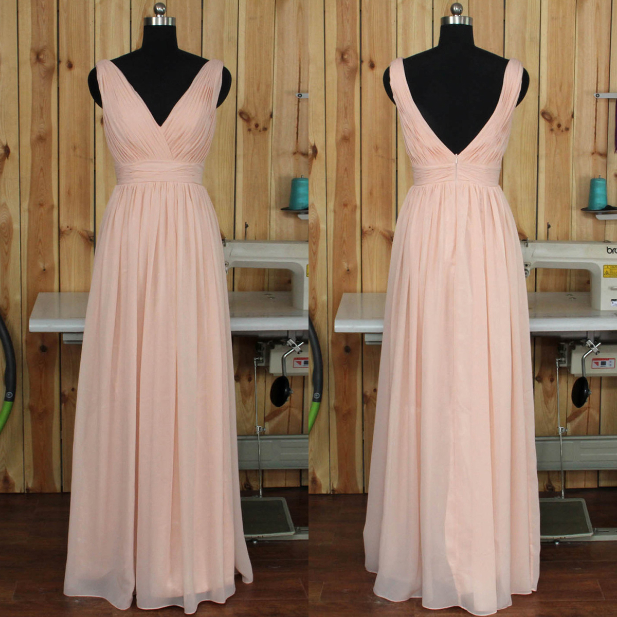 V-Neck Bridesmaid Dresses