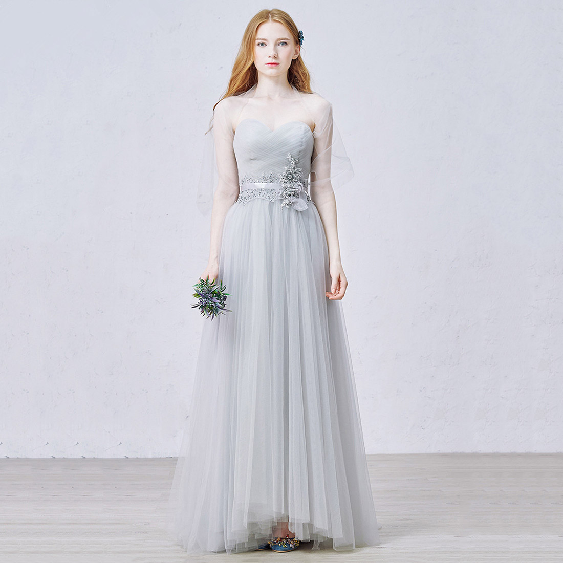 grey formal gown